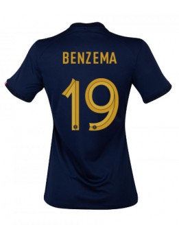 Frankreich Karim Benzema #19 Heimtrikot für Frauen WM 2022 Kurzarm